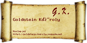 Goldstein Károly névjegykártya